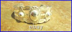 EXTRA FINE! OLD 1940's Navajo Sterling Silver APPLIED SHIELD Bracelet