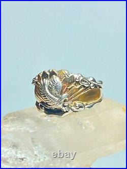 Eagle ring Navajo sterling silver detailed with a different metal