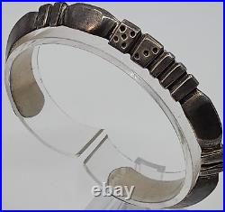 Ella Cowboy Navajo Beautiful Sterling Silver Cuff Bracelet Dice 6.75 Mens