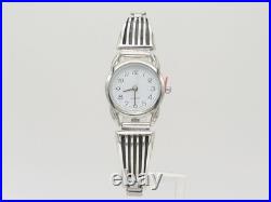 Elouise Kee Navajo Sterling Silver Watch Tips Quartz Stretch Watch