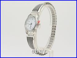 Elouise Kee Navajo Sterling Silver Watch Tips Quartz Stretch Watch