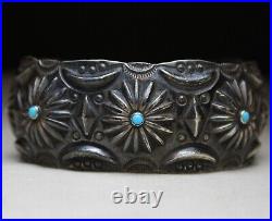 Emerson Bill Navajo Native American Sterling Silver Turquoise Cuff Bracelet