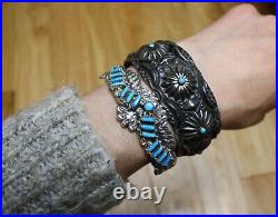 Emerson Bill Navajo Native American Sterling Silver Turquoise Cuff Bracelet