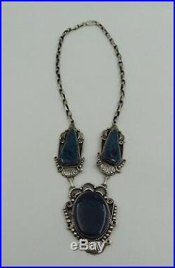 Extraordinary L. James Sterling & Lander Blue Turquoise Necklace & Earrings