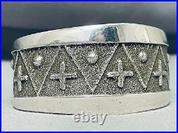 Fabulous Navajo Sterling Silver Cross Bracelet