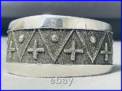 Fabulous Navajo Sterling Silver Cross Bracelet