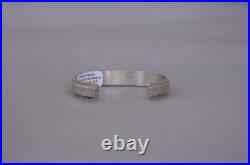 France Yazzie Navajo Sterling Silver Bracelet Brown Onyx Inlay Sz 6 1/4