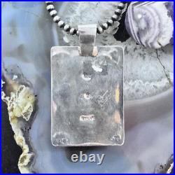 Frank Chavez Native American Sterling Silver Oval Charoite Unisex Pendant