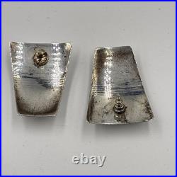 Fred Maloney Navajo Sterling Silver Inlay Lapis Turquoise Signed Post Earrings