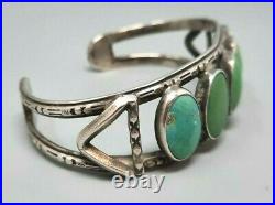 GORGEOUS OLD PAWN NAVAJO CUFF Bracelet BLUE / GREEN TURQUOISE SILVER ARROWS