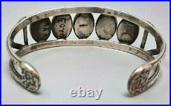 GORGEOUS OLD PAWN NAVAJO CUFF Bracelet BLUE / GREEN TURQUOISE SILVER ARROWS