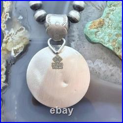 Genuine 1908 90% Silver Barber Head Dime Coin withMohave Turquoise Unisex Pendant