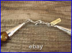 Genuine Navajo Sterling Silver Tiger Eye Gemstone 20 Necklace by Singer