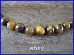 Genuine Navajo Sterling Silver Tiger Eye Gemstone 20 Necklace by Singer
