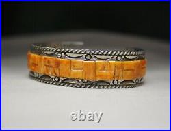 Gilbert Adakai Native American Navajo Spiny Oyster Sterling Silver Cuff Bracelet