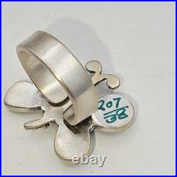 Golden Hills Turquoise Butterfly Ring Sterling Silver Navajo Style Sz 7