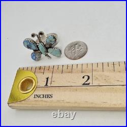 Golden Hills Turquoise Butterfly Ring Sterling Silver Navajo Style Sz 7