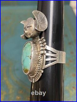 Gorgeous Benny Ration Sterling Silver Navajo Turquoise Kachina Ring 11g