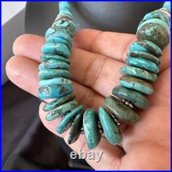 Graduated Blue Turquoise Navajo Pearls Sterling Silver Necklace 18 18319