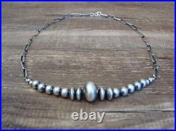 Graduated Navajo Pearl Sterling Silver 18 Link Chain Necklace by I. John