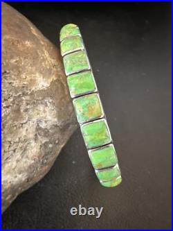Green Mohave Turquoise Navajo Sterling Silver Cuff Bracelet 16900 Green Mohave Turquoise Navajo Sterling Silver Cuff Bracelet 16900