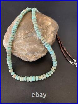 Green Royston Turquoise Bead Navajo Sterling Silver Beads Necklace 26 12534