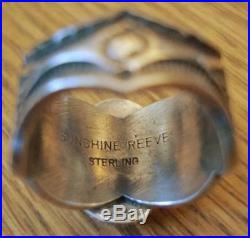 HUGE Mens Ring s. 10 Pilot Mt Turquoise Sterling Silver NAVAJO Sunshine Reeves