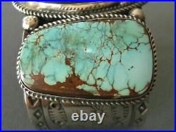 HUGE Native American 3-Stone Royston Turquoise Sterling Silver Cuff Bracelet P