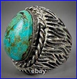 HUGE OLD Vintage Navajo Sterling Silver Royston Turquoise Ring HEAVY 23 Grams
