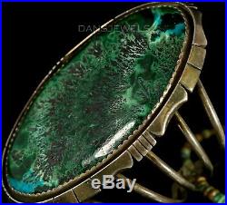 HUGE Old Pawn Vintage Navajo Natural Azurite TURQUOISE Sterling CUFF Bracelet