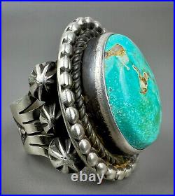 HUGE Vintage Navajo Sterling Silver High Grade Royston Turquoise Ring