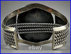 HUGE Vintage Navajo Sterling Silver Turquoise Cuff Bracelet 110 Grams INCREDIBLE