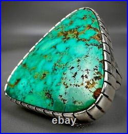 HUGE Vintage Navajo Sterling Silver Turquoise Ring GORGEOUS LARGE STONE
