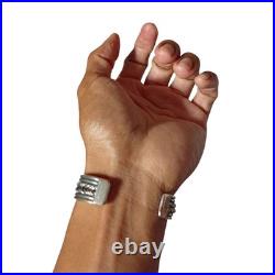 Hand Woven Vintage Navajo Sterling Silver Bracelet Cuff