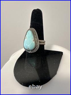 Handmade. 925 Size 8.5 Native American Carico Lake Ring. Turquoise