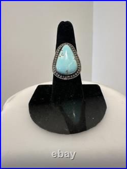 Handmade. 925 Size 8.5 Native American Carico Lake Ring. Turquoise