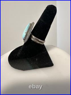 Handmade. 925 Size 8.5 Native American Carico Lake Ring. Turquoise