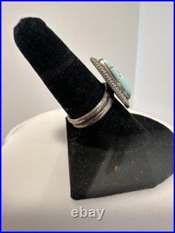 Handmade. 925 Size 8.5 Native American Carico Lake Ring. Turquoise