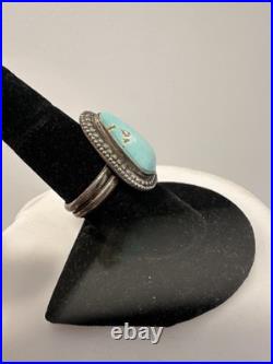 Handmade. 925 Size 8.5 Native American Carico Lake Ring. Turquoise