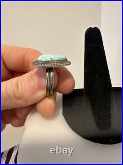 Handmade. 925 Size 8.5 Native American Carico Lake Ring. Turquoise