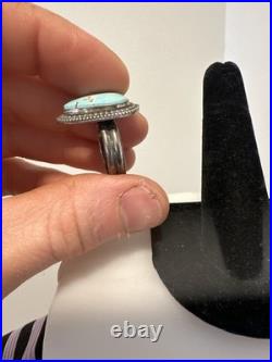 Handmade. 925 Size 8.5 Native American Carico Lake Ring. Turquoise