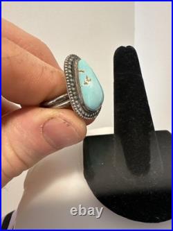 Handmade. 925 Size 8.5 Native American Carico Lake Ring. Turquoise