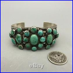 Heavy, Handmade, Vintage Turquoise Cluster Bracelet