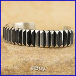 Heavy! Navajo Native American Sterling Silver Cuff Bracelet Size 6 1/2 L Tahe