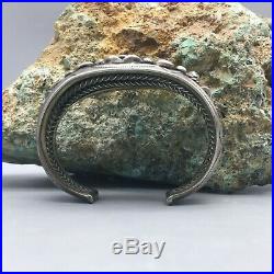 Hefty! Vintage! Turquoise and Sterling Silver Cuff Bracelet Nice Old Turquoise