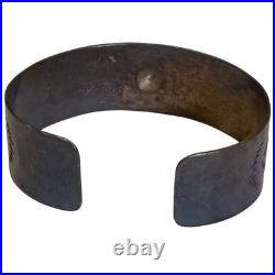 Historic Fred Harvey Era 1930s Navajo Sterling Silver Repousse Star Bracelet