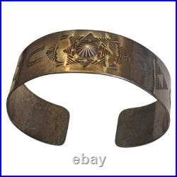Historic Fred Harvey Era 1930s Navajo Sterling Silver Repousse Star Bracelet