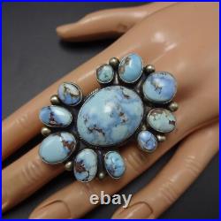Huge Gorgeous NAVAJO Sterling Silver RARE GOLDEN HILLS TURQUOISE RING size 8.5