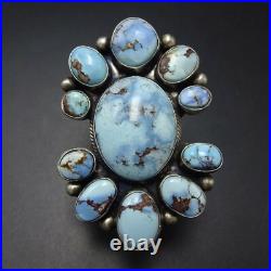 Huge Gorgeous NAVAJO Sterling Silver RARE GOLDEN HILLS TURQUOISE RING size 8.5
