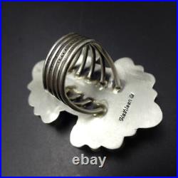 Huge Gorgeous NAVAJO Sterling Silver RARE GOLDEN HILLS TURQUOISE RING size 8.5